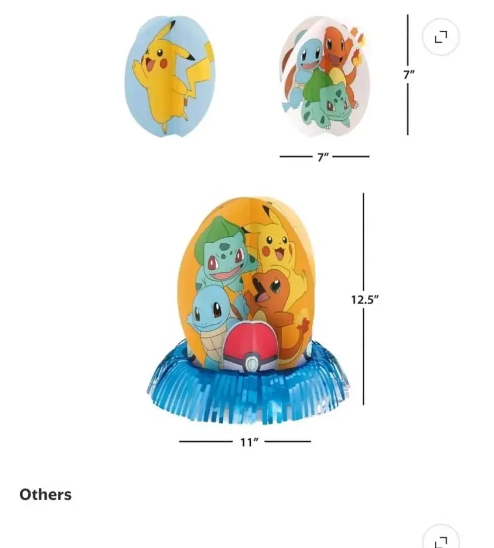 Pokemon 3 Piece Table Decorating Kit 3 Centerpieces W Confetti Sealed 2024